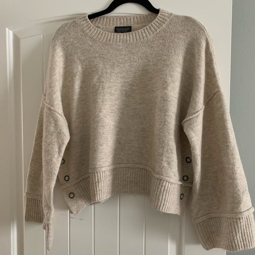 Topshop mo seam detail popper sweater